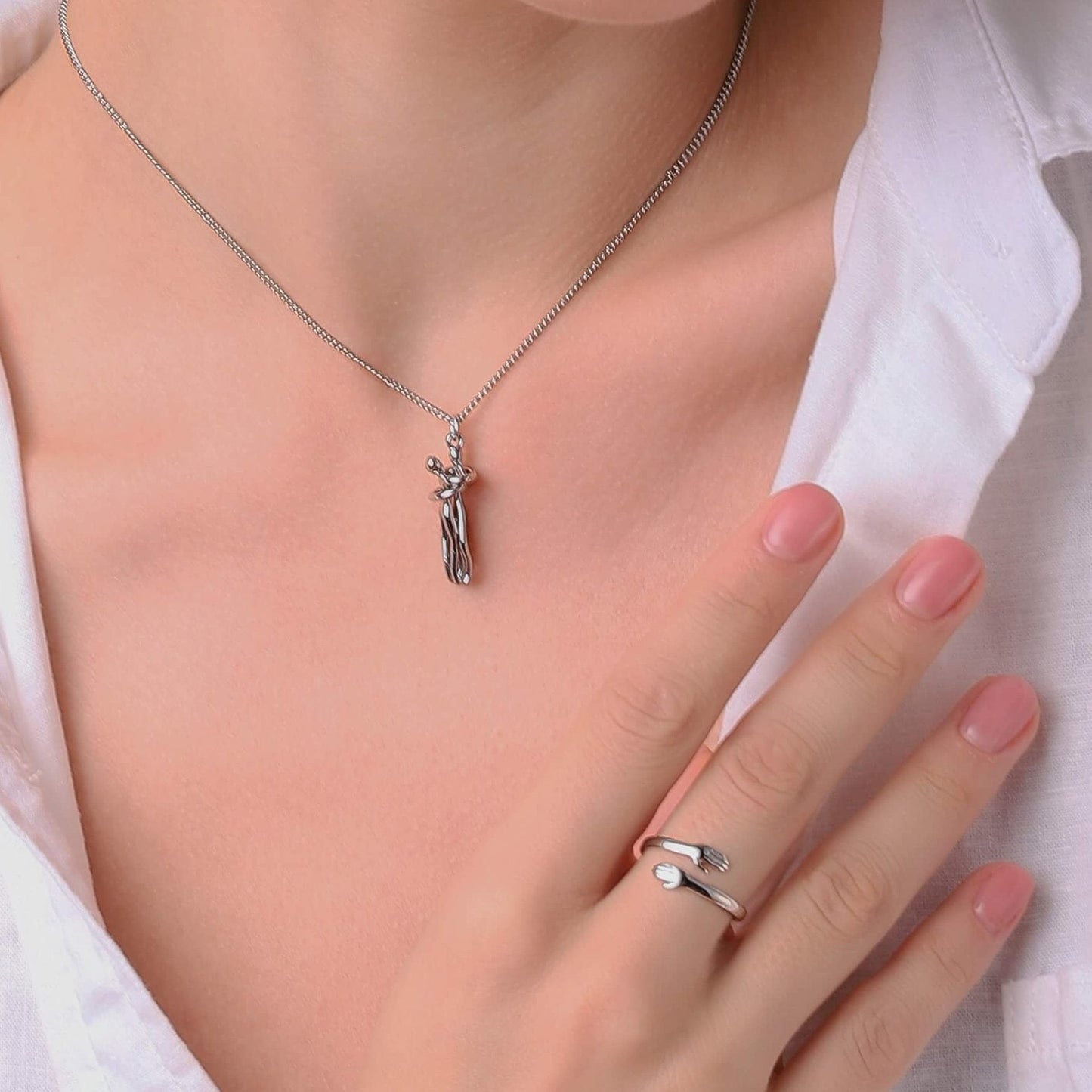 💝 Collar & Anillo Abrazo Eterno🎁